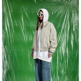 Unisex Jacket Vintage Baseball Jacket Loose Flight Jacket